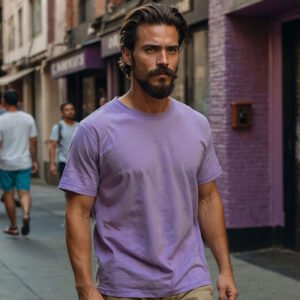 Men’s Solid Oversized T-shirt in Lavender