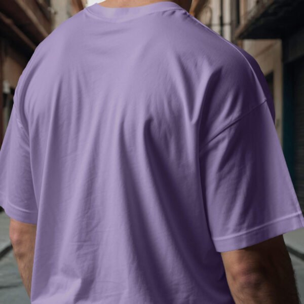 Men’s Solid Oversized T-shirt in Lavender - Image 4