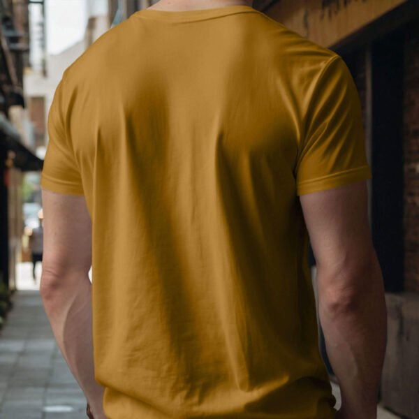 Men’s Classic Ease Solid Regular T-shirt in Mustard - Image 4